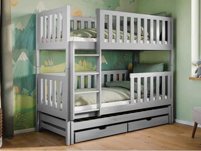 Trivietė vaikiška lova su stalčiais LEA 80x200 Trivietė vaikiška lova su stalčiais LEA 80x200