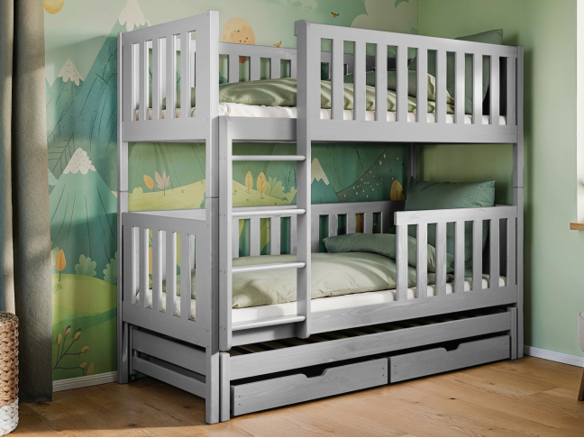 Trivietė vaikiška lova su stalčiais LEA 90x190 Trivietė vaikiška lova su stalčiais LEA 90x190