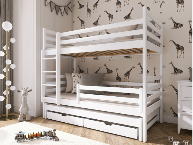 Trivietė vaikiška lova su stalčiais LUK 80x180 Trivietė vaikiška lova su stalčiais LUK 80x180