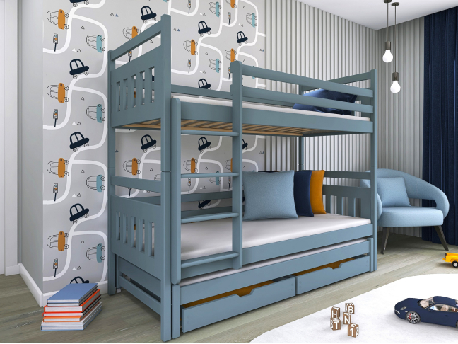 Trivietė vaikiška lova su stalčiais SEWERYN 80x160 3