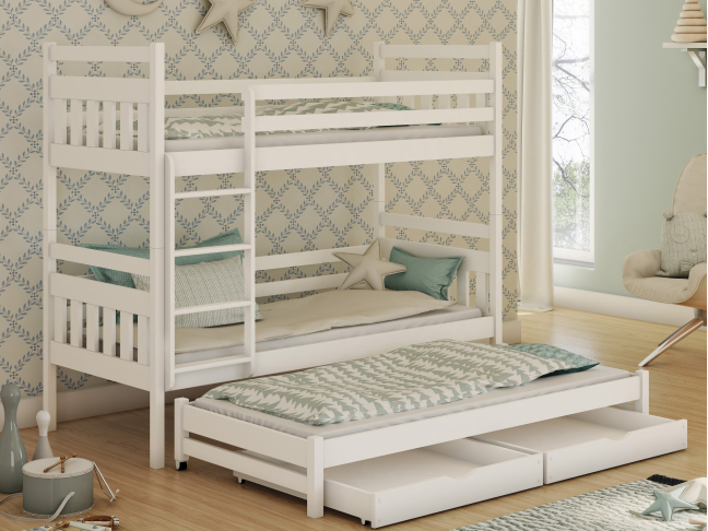 Trivietė vaikiška lova su stalčiais SEWERYN 80x180 Trivietė vaikiška lova su stalčiais SEWERYN 80x180