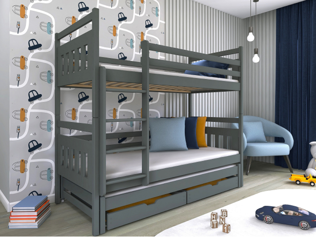 Trivietė vaikiška lova su stalčiais SEWERYN 90x190 2