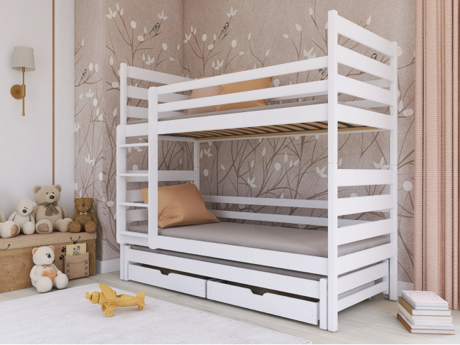 Trivietė vaikiška lova su stalčiais TOMI 80x180