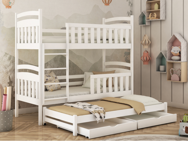 Trivietė vaikiška lova su stalčiais VIKI 80x180 1 Trivietė vaikiška lova su stalčiais VIKI 80x180 1