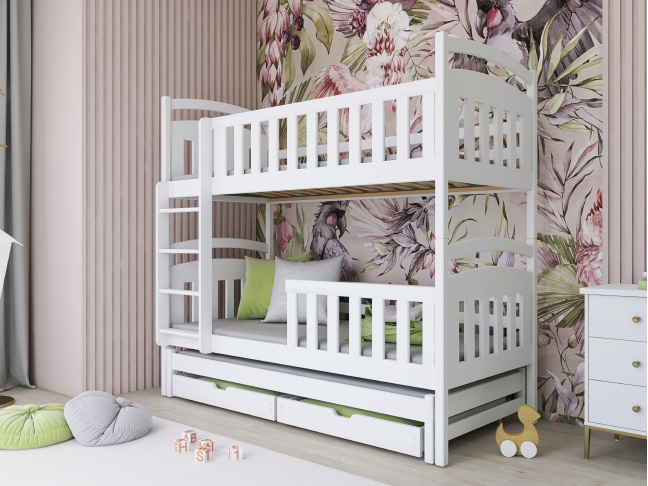 Trivietė vaikiška lova su stalčiais VIKI 80x180 Trivietė vaikiška lova su stalčiais VIKI 80x180