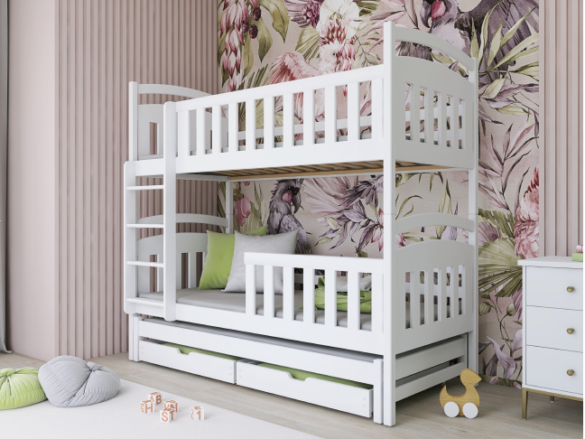 Trivietė vaikiška lova su stalčiais VIKI 90x190 Trivietė vaikiška lova su stalčiais VIKI 90x190