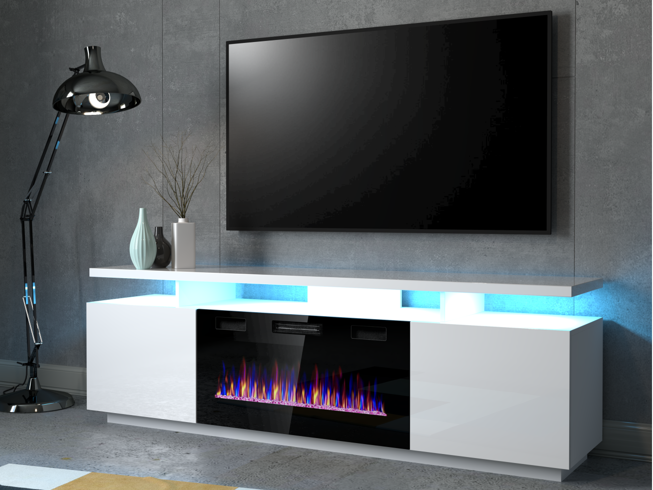 TV Staliukas EVA su elektriniu židiniu TV Staliukas EVA su elektriniu židiniu