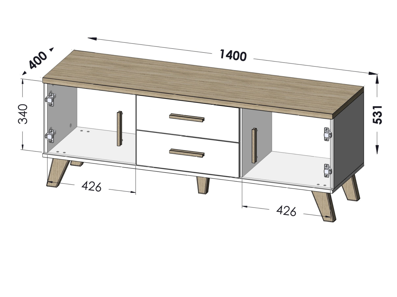 TV Staliukas LOTTA 140 2D2S 1