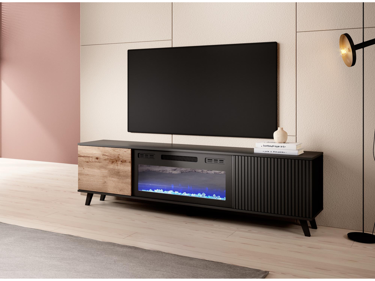 TV staliukas RANDOM RTV-180K su elektriniu židiniu 7 TV staliukas RANDOM RTV-180K su elektriniu židiniu 7