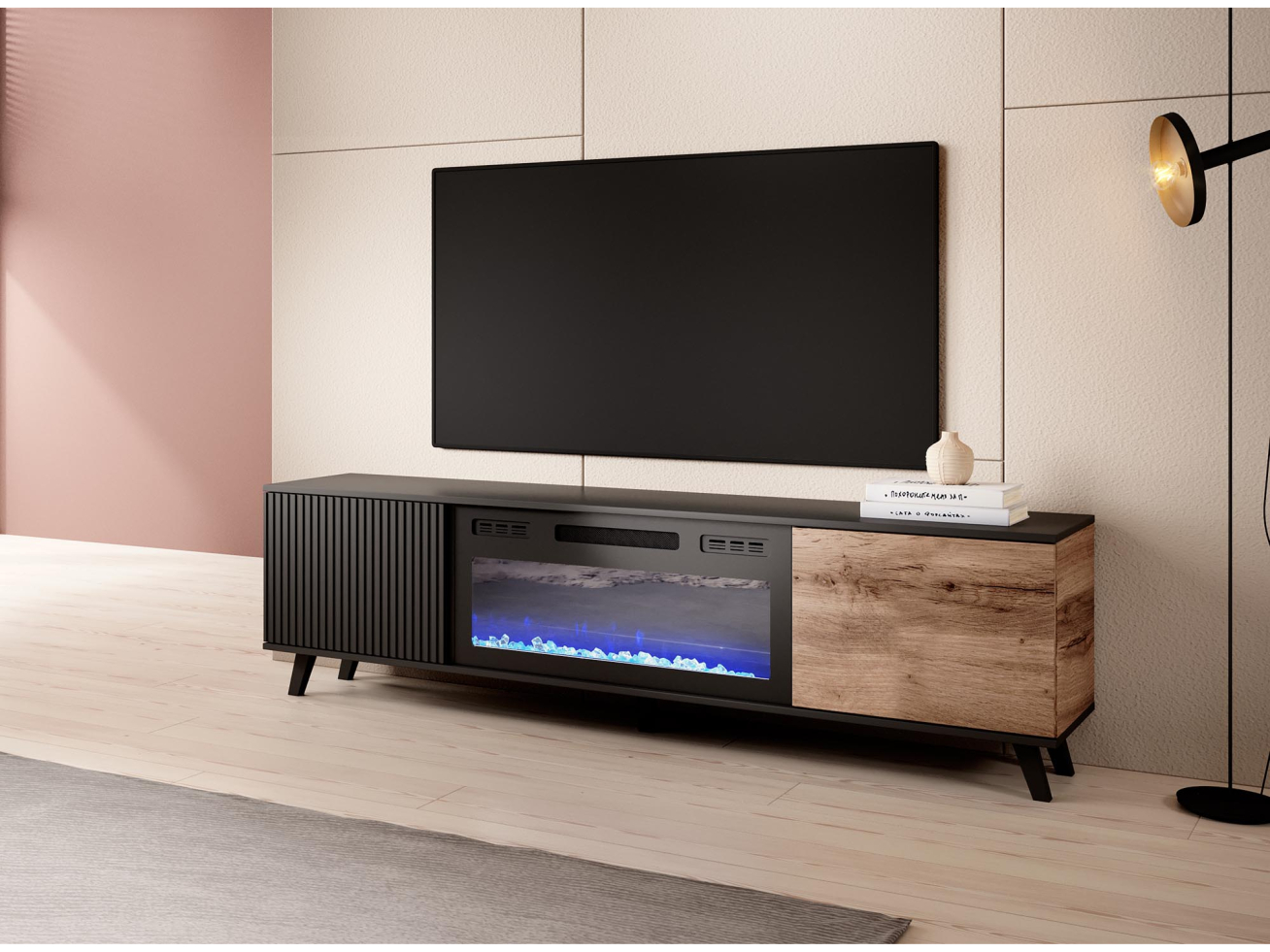 TV staliukas RANDOM RTV-180K su elektriniu židiniu 8 TV staliukas RANDOM RTV-180K su elektriniu židiniu 8