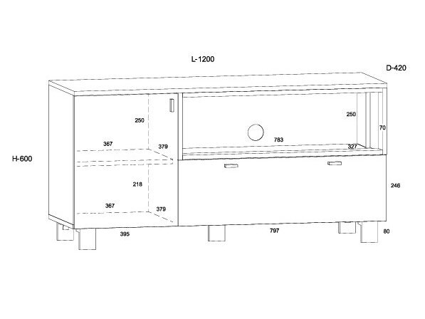 TV staliukas VEG-12 5