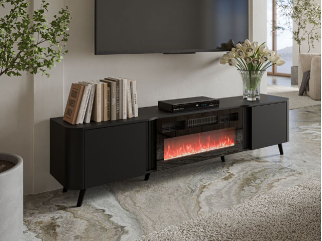 TV Staliukas VOLARE EF 200 su elektriniu židiniu 2