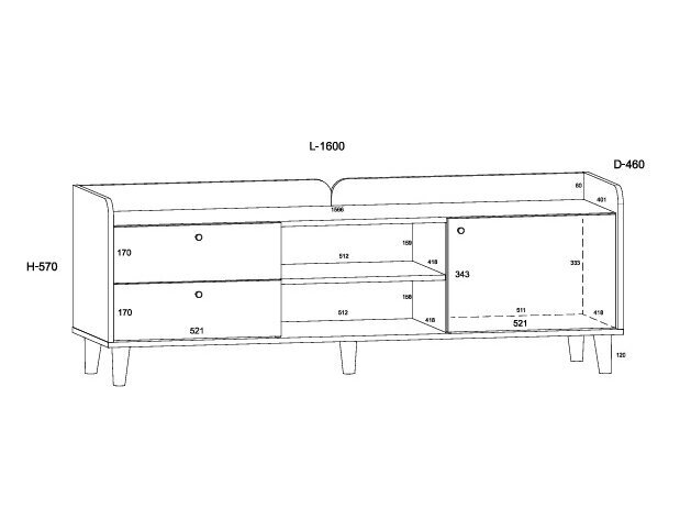 TV staliukas DOL-17 5