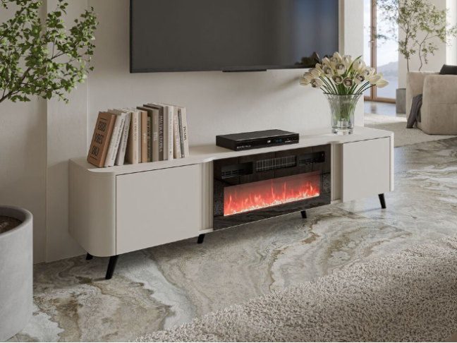 TV Staliukas ABI 200 su elektriniu židiniu TV Staliukas ABI 200 su elektriniu židiniu