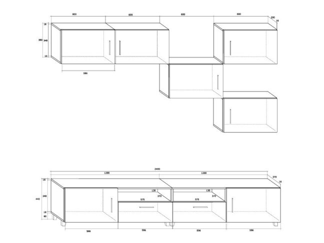 TV staliukas su lentynomis KUGA 1 TV staliukas su lentynomis KUGA 1