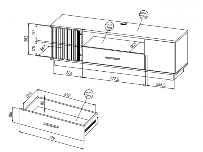 TV Staliukas LAMELO LA7 1 TV Staliukas LAMELO LA7 1
