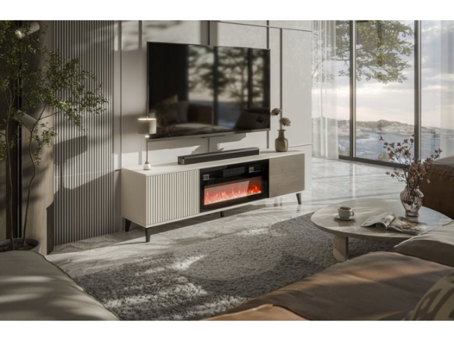 TV staliukas RANDOM 2 RTV-180K su elektriniu židiniu 1 TV staliukas RANDOM 2 RTV-180K su elektriniu židiniu 1