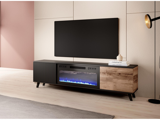 TV staliukas RANDOM RTV-180K su elektriniu židiniu 8 TV staliukas RANDOM RTV-180K su elektriniu židiniu 8