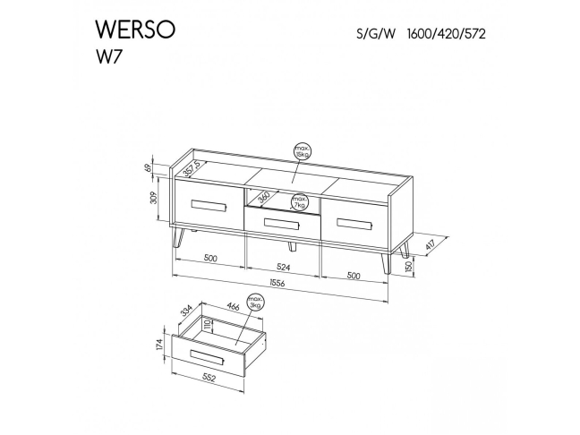 TV Staliukas WERSO W7 1 TV Staliukas WERSO W7 1