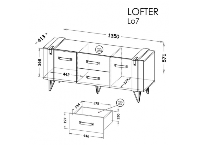 TV Staliukas LOFTER LO7 1 TV Staliukas LOFTER LO7 1