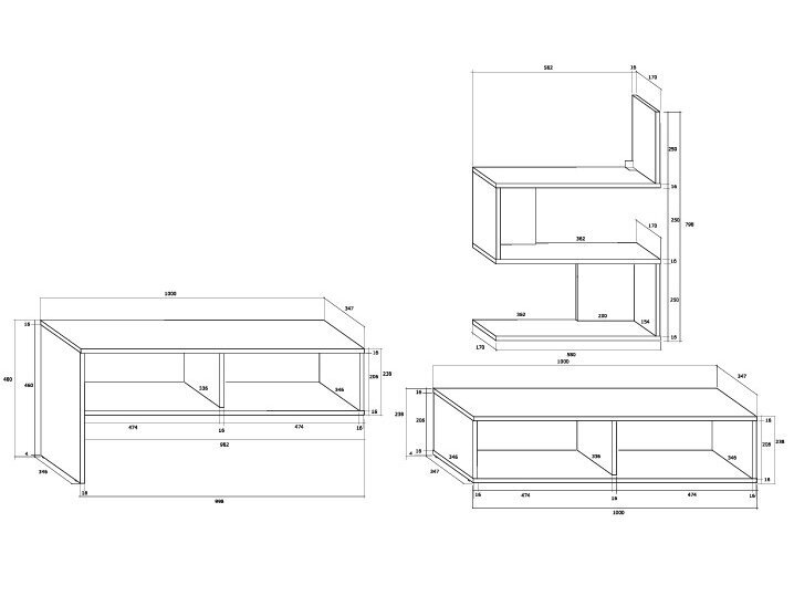TV staliukas su lentynėlė SYDNEY 1 TV staliukas su lentynėlė SYDNEY 1