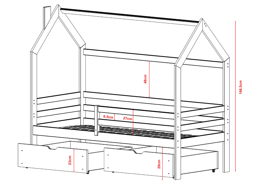 Vaikiška lova su stalčiais LILA 80x160 2