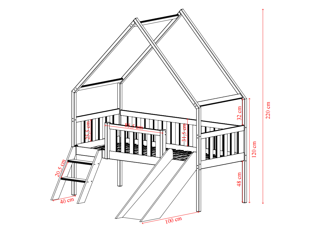 Vaikiška lova ANGEL 80x180 2