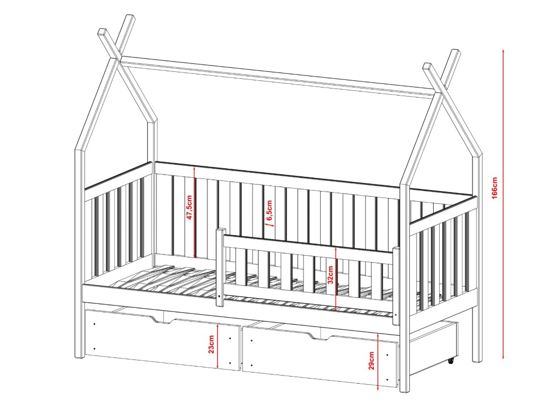 Vaikiška lova su stalčiais SIMBA 90x200 4