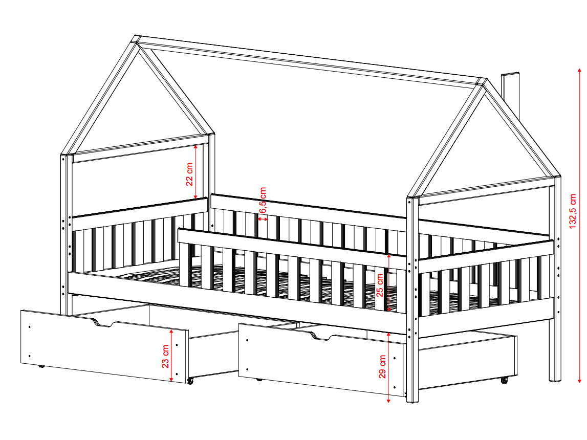 Vaikiška lova su stalčiais DOMI 90x190 4