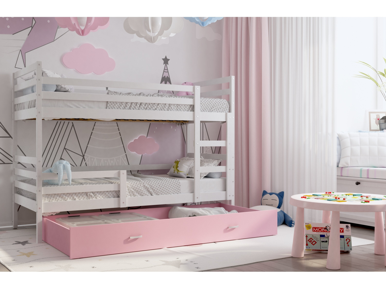 Dviaukštė vaikiška lova JACEK 1 Dviaukštė vaikiška lova JACEK 1