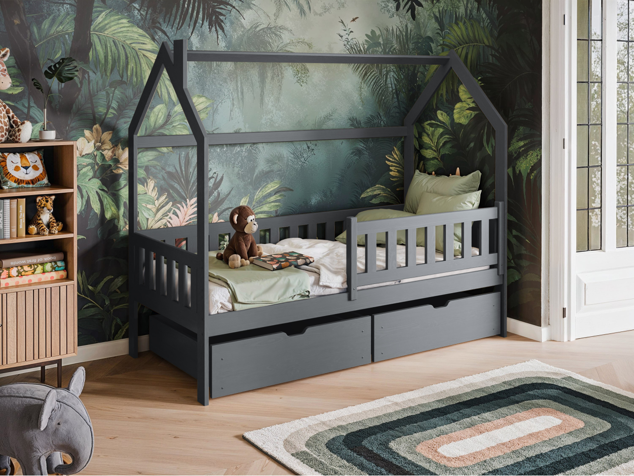 Vaikiška lova su stalčiais NATAN 80x200 Vaikiška lova su stalčiais NATAN 80x200