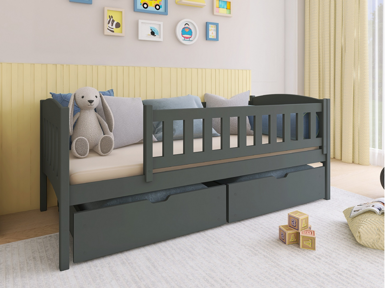 Vaikiška lova su stalčiais GUCIO 80x180 1 Vaikiška lova su stalčiais GUCIO 80x180 1