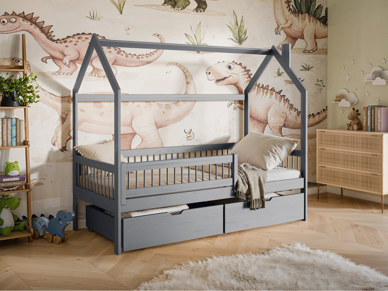 Vaikiška lova su stalčiais OSKAR 80x160 2 Vaikiška lova su stalčiais OSKAR 80x160 2