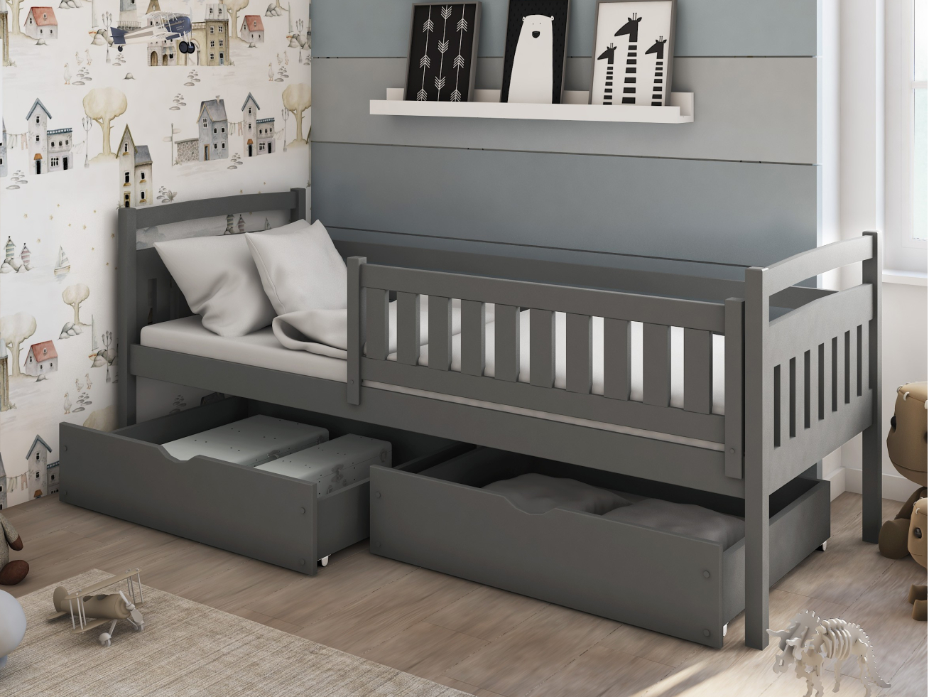 Vaikiška lova su stalčiais TERRY 90x200 2 Vaikiška lova su stalčiais TERRY 90x200 2