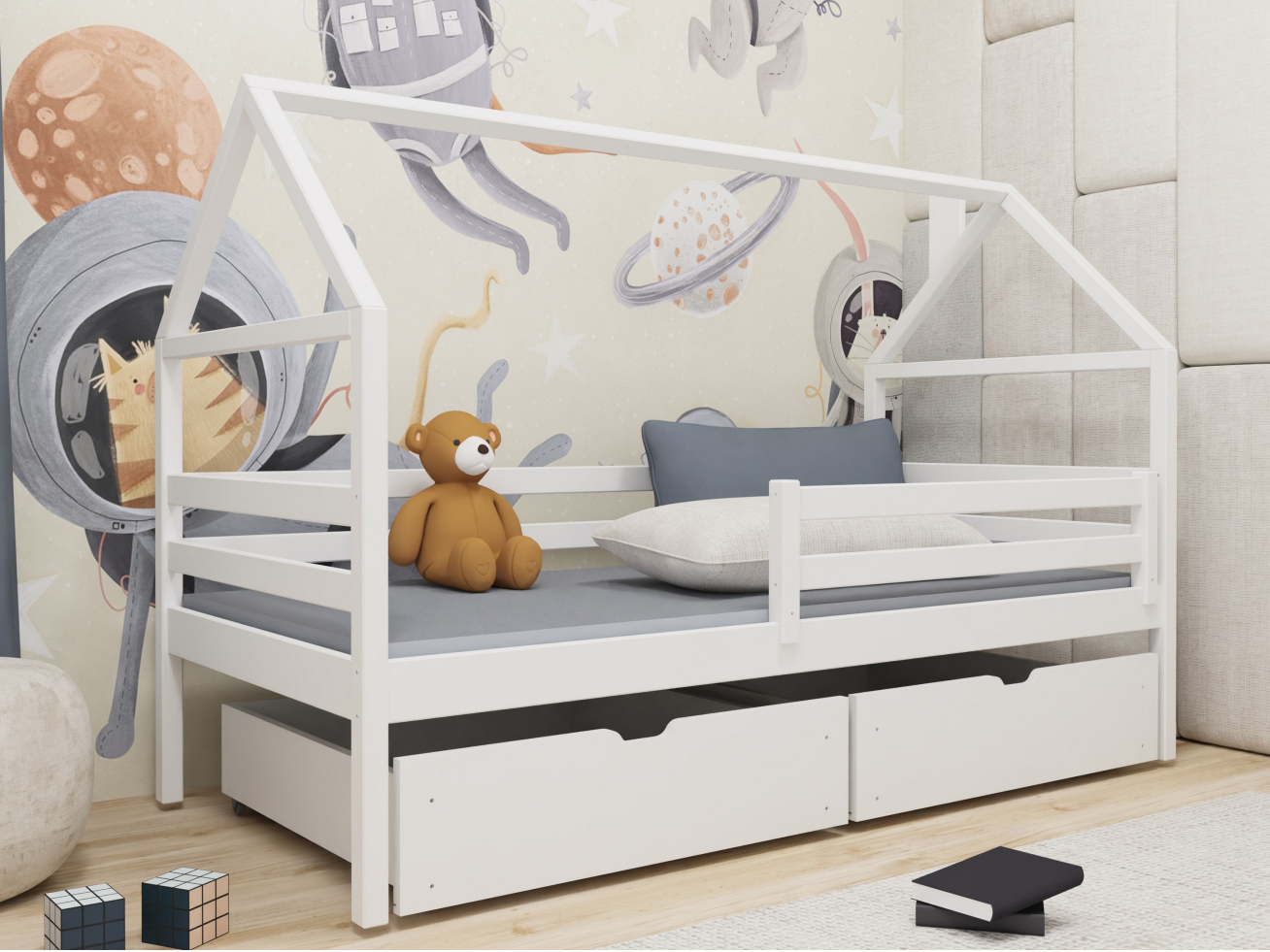 Vaikiška lova su stalčiais ARON 80x160 3