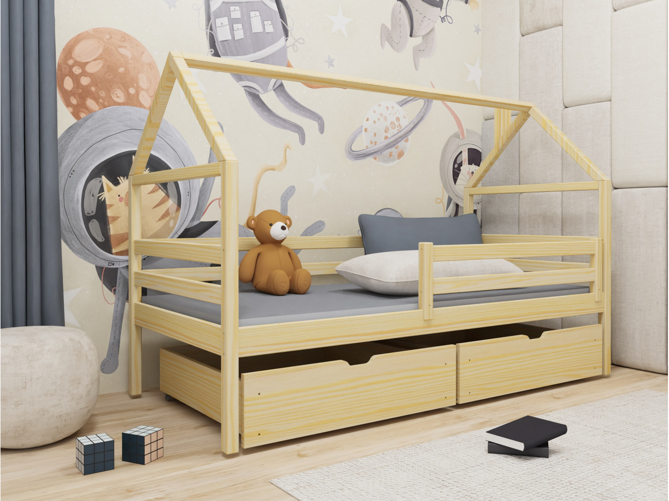 Vaikiška lova su stalčiais ARON 80x180 3 Vaikiška lova su stalčiais ARON 80x180 3