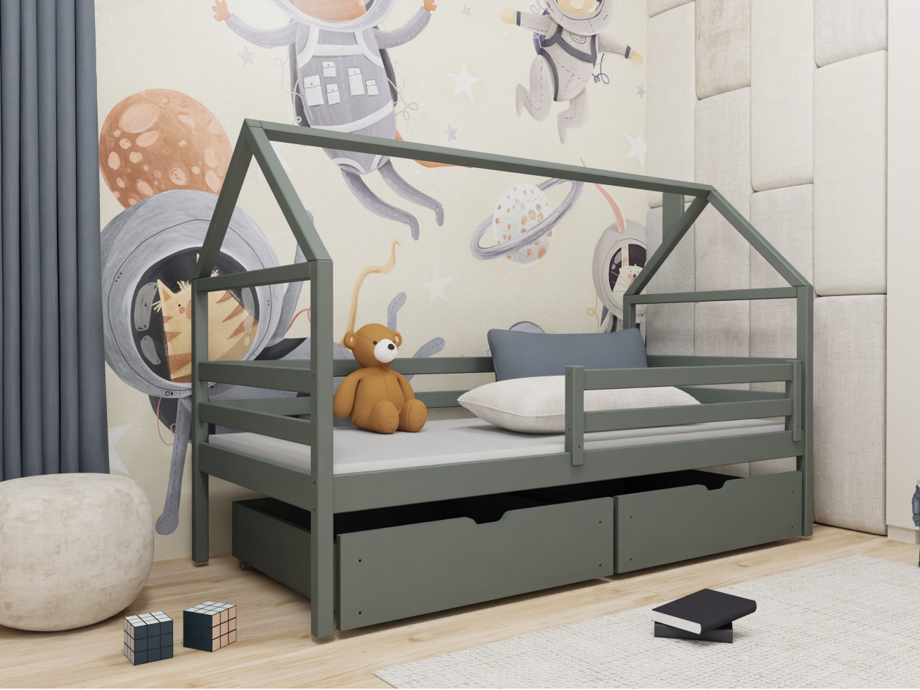 Vaikiška lova su stalčiais ARON 90x190 1 Vaikiška lova su stalčiais ARON 90x190 1