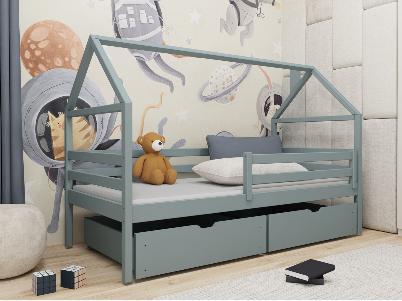 Vaikiška lova su stalčiais ARON 90x200 2 Vaikiška lova su stalčiais ARON 90x200 2