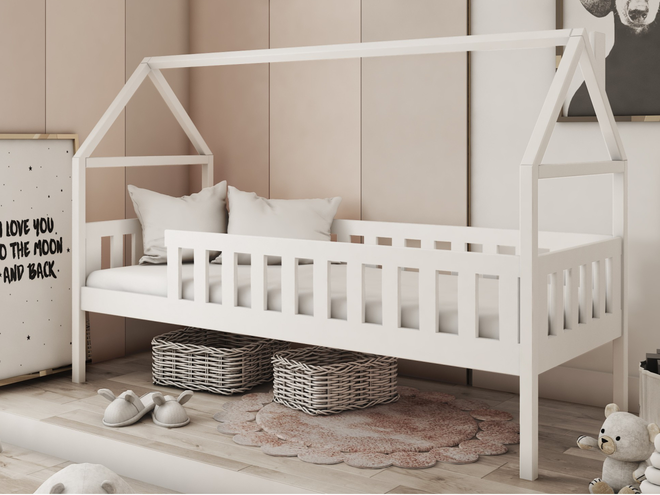 Vaikiška lova su stalčiais DOMI 90x190 2