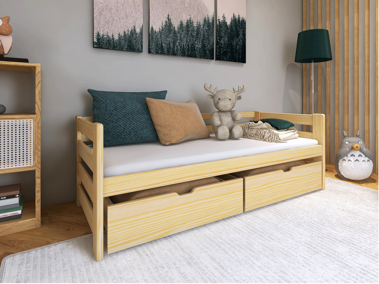 Vaikiška lova su stalčiais ERGO 80x200 1 Vaikiška lova su stalčiais ERGO 80x200 1