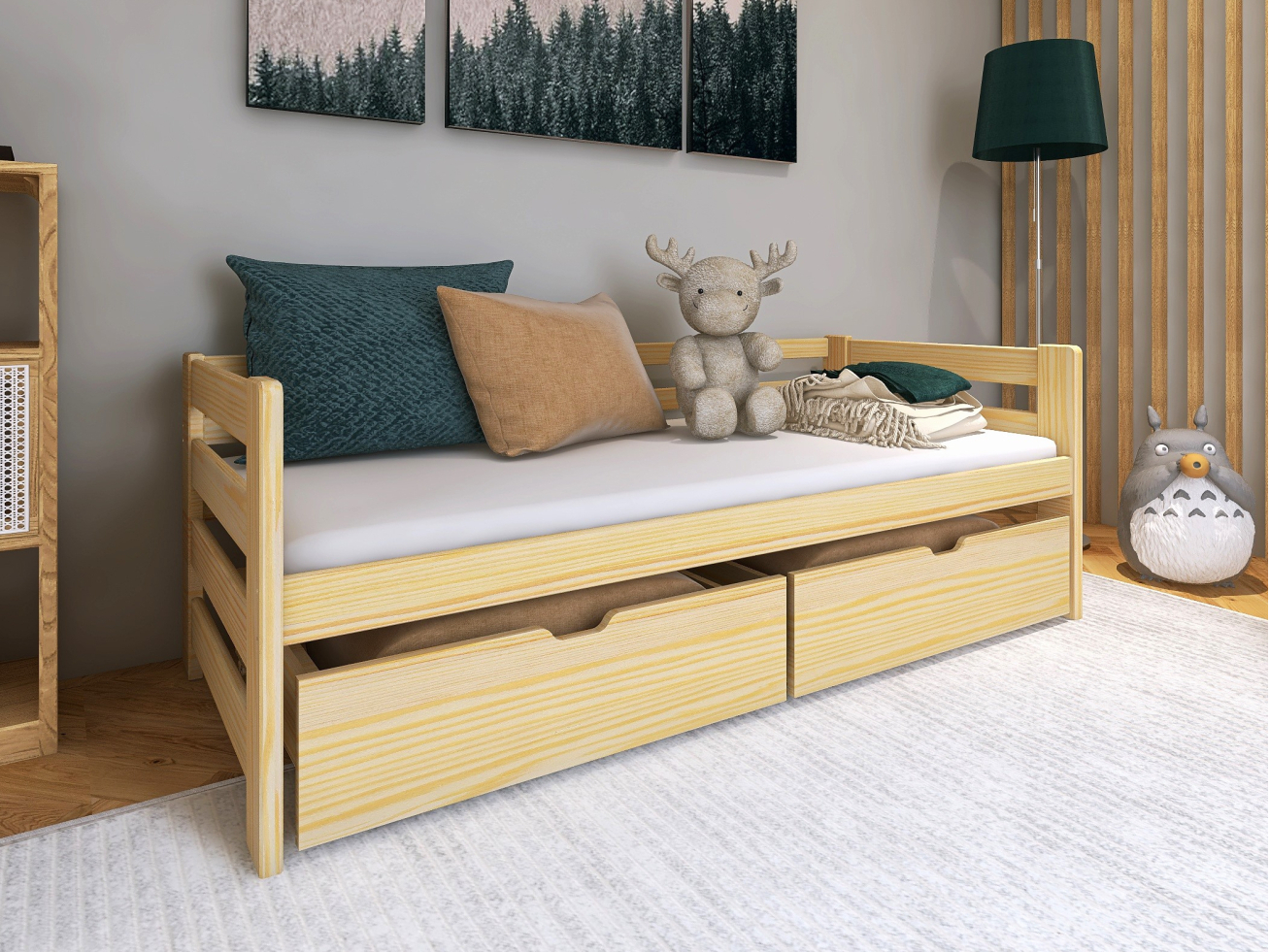 Vaikiška lova su stalčiais ERGO 90x200 1 Vaikiška lova su stalčiais ERGO 90x200 1