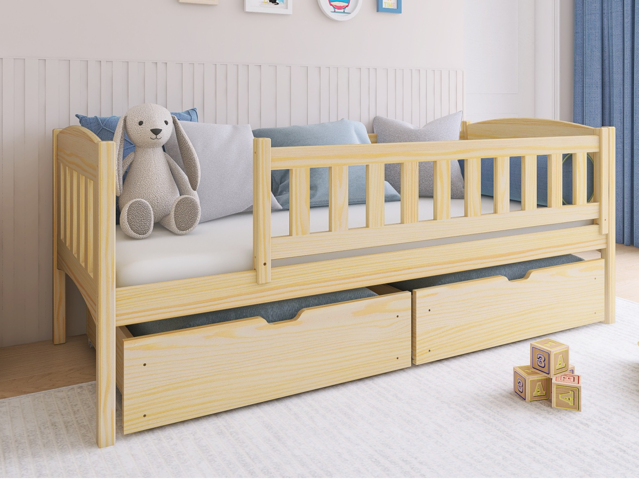 Vaikiška lovytė su stalčiais GUCIO 90x190 3 Vaikiška lovytė su stalčiais GUCIO 90x190 3