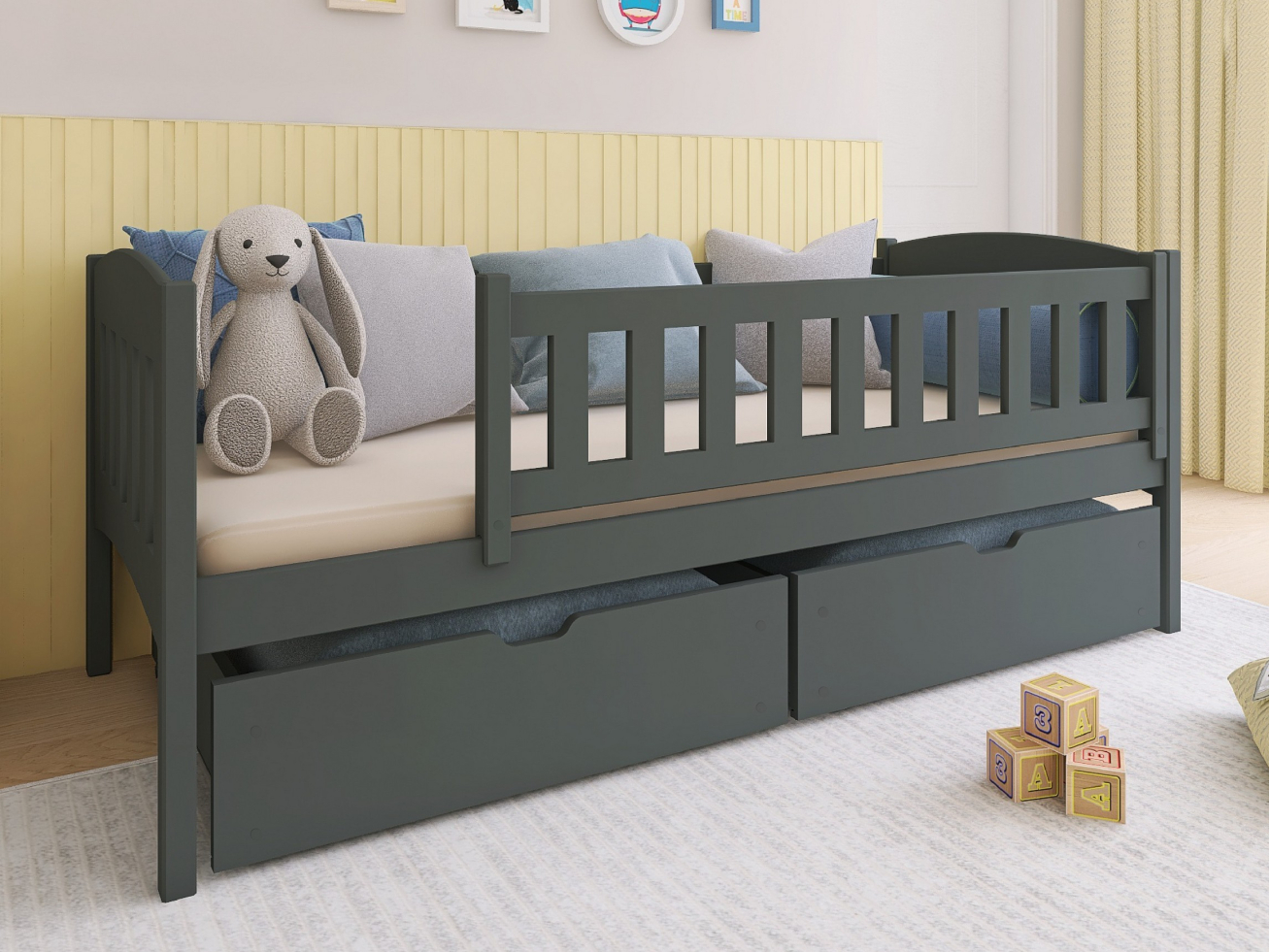 Vaikiška lovytė su stalčiais GUCIO 90x190 1 Vaikiška lovytė su stalčiais GUCIO 90x190 1