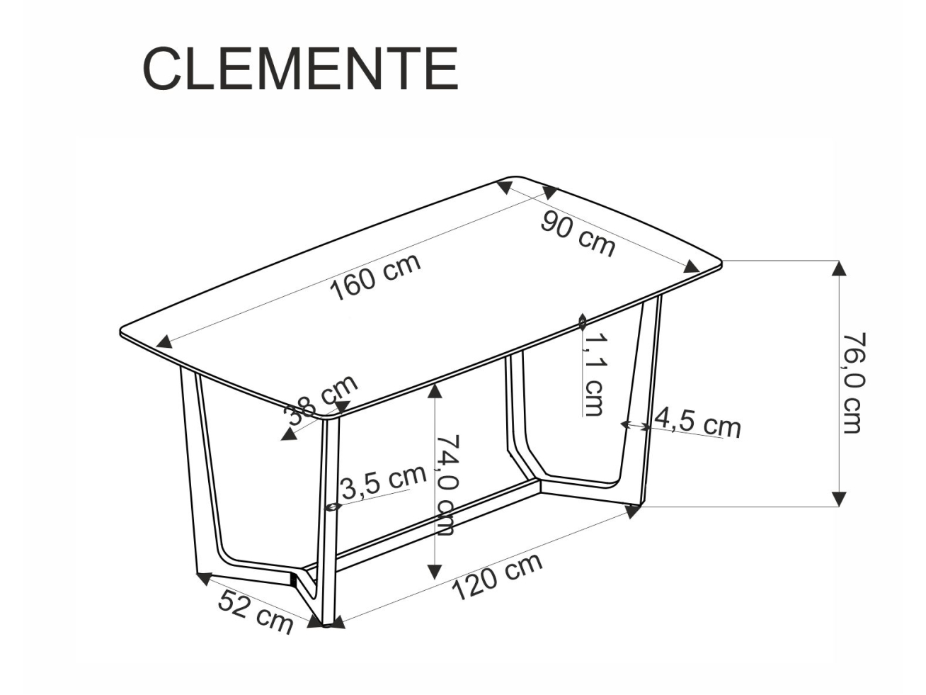 Valgomojo stalas CLEMENTE 12 Valgomojo stalas CLEMENTE 12