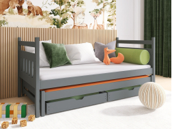 Dvigulė vaikiška lova su stalčiais DANIEL 90x190