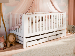 Dvigulė vaikiška lova su stalčiais KAJA 90x200