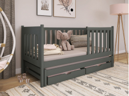 Dvigulė vaikiška lova su stalčiais KAJA 90x200