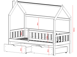 Vaikiška lova su stalčiais NATAN 80x180