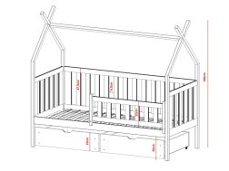 Vaikiška lova su stalčiais SIMBA 80x160