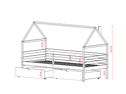 Vaikiška lova su stalčiais ARON 80x180